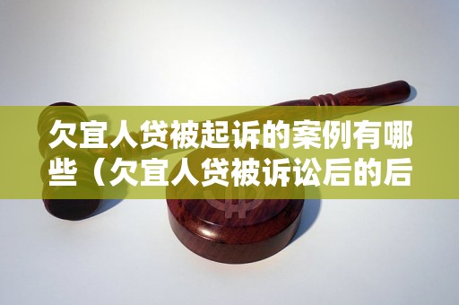 欠宜人贷被起诉的案例有哪些（欠宜人贷被诉讼后的后果）