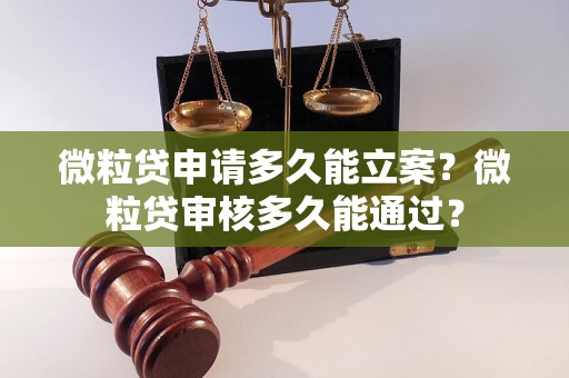 微粒贷申请多久能立案？微粒贷审核多久能通过？