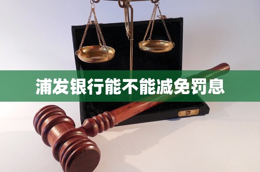 浦发银行能不能减免罚息