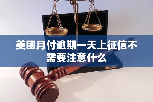 美团月付逾期一天上征信不需要注意什么