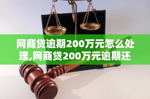 网商贷逾期200万元怎么处理,网商贷200万元逾期还款应该怎么办