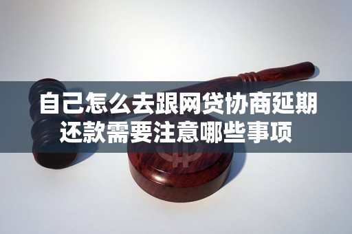 自己怎么去跟网贷协商延期还款需要注意哪些事项