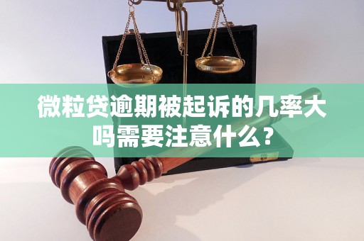 微粒贷逾期被起诉的几率大吗需要注意什么？