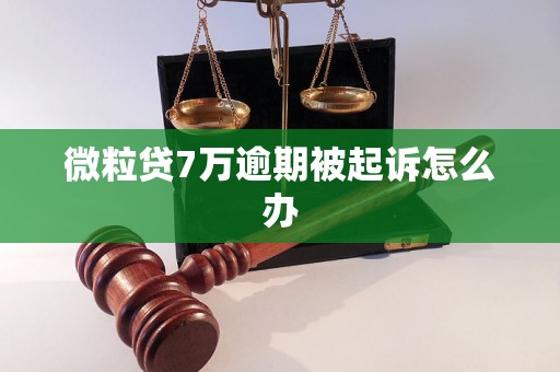 微粒贷7万逾期被起诉怎么办