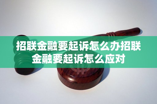 招联金融要起诉怎么办招联金融要起诉怎么应对