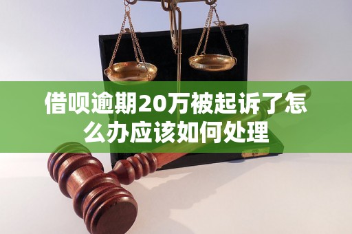 借呗逾期20万被起诉了怎么办应该如何处理