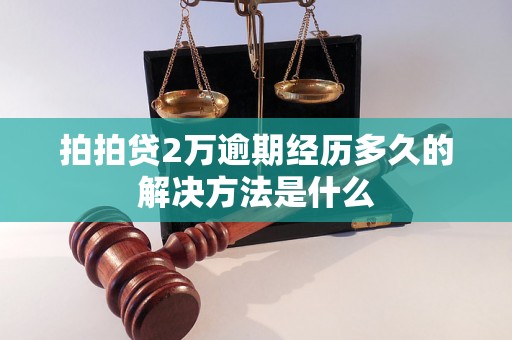 拍拍贷2万逾期经历多久的解决方法是什么