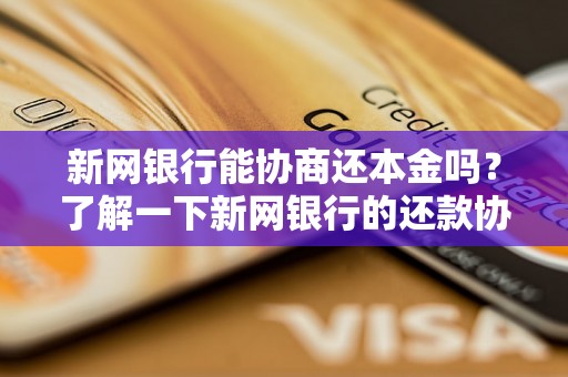 新网银行能协商还本金吗？了解一下新网银行的还款协商政策