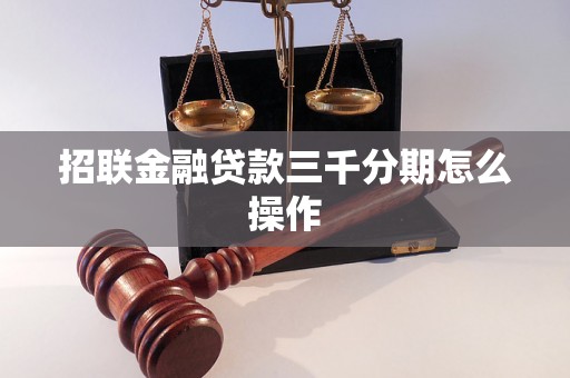 招联金融贷款三千分期怎么操作