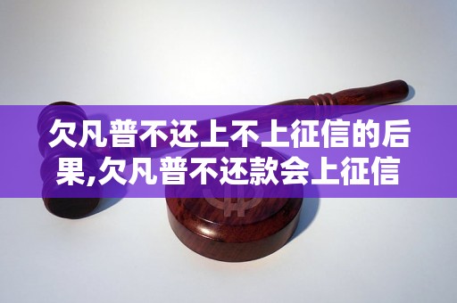 欠凡普不还上不上征信的后果,欠凡普不还款会上征信吗