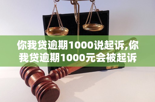 你我贷逾期1000说起诉,你我贷逾期1000元会被起诉吗