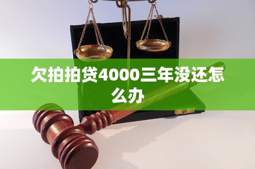 欠拍拍贷4000三年没还怎么办