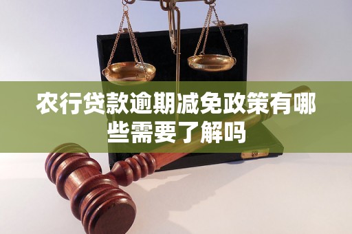 农行贷款逾期减免政策有哪些需要了解吗