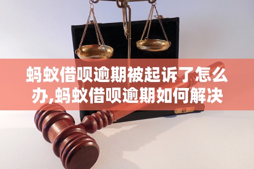 蚂蚁借呗逾期被起诉了怎么办,蚂蚁借呗逾期如何解决