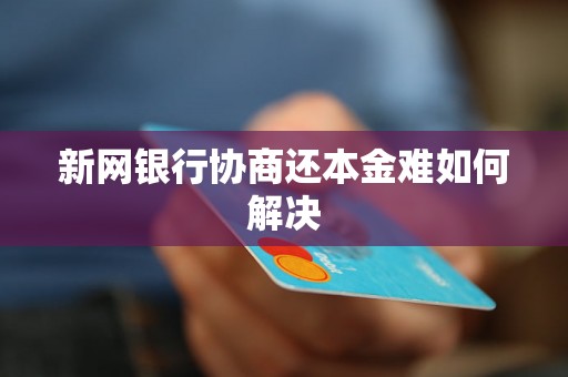 新网银行协商还本金难如何解决