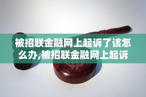 被招联金融网上起诉了该怎么办,被招联金融网上起诉应该如何应对