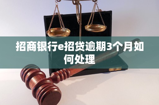 招商银行e招贷逾期3个月如何处理