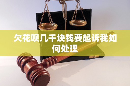 欠花呗几千块钱要起诉我如何处理