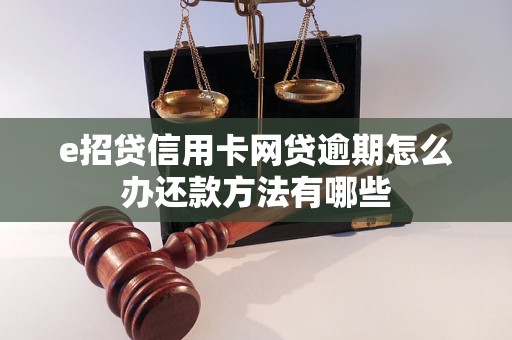 e招贷信用卡网贷逾期怎么办还款方法有哪些