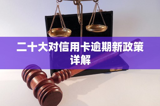 二十大对信用卡逾期新政策详解