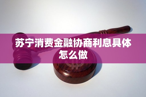 苏宁消费金融协商利息具体怎么做