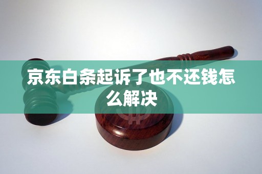 京东白条起诉了也不还钱怎么解决