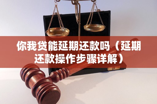 你我贷能延期还款吗（延期还款操作步骤详解）