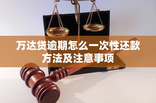 万达贷逾期怎么一次性还款方法及注意事项