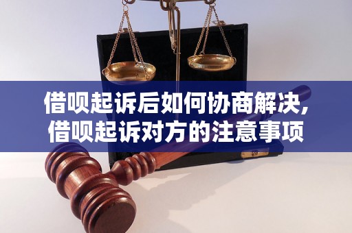 借呗起诉后如何协商解决,借呗起诉对方的注意事项