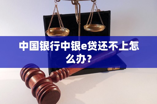 中国银行中银e贷还不上怎么办？