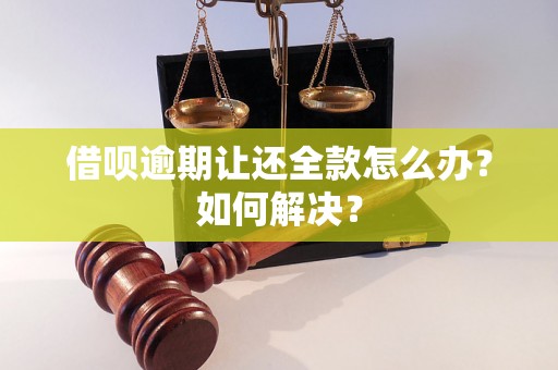 借呗逾期让还全款怎么办？如何解决？