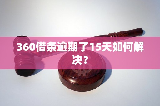 360借条逾期了15天如何解决？