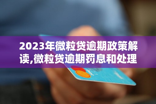 2023年微粒贷逾期政策解读,微粒贷逾期罚息和处理方式