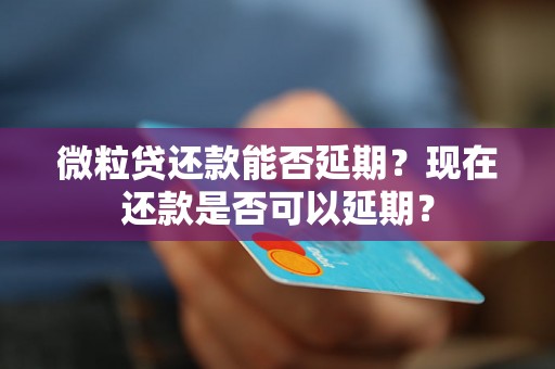 微粒贷还款能否延期？现在还款是否可以延期？