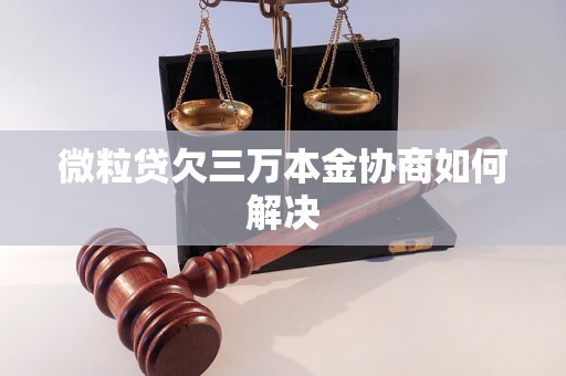 微粒贷欠三万本金协商如何解决