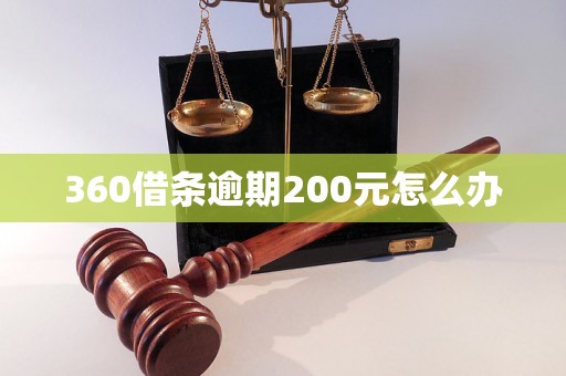 360借条逾期200元怎么办