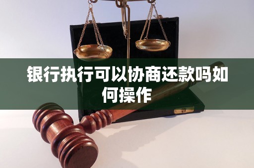 银行执行可以协商还款吗如何操作