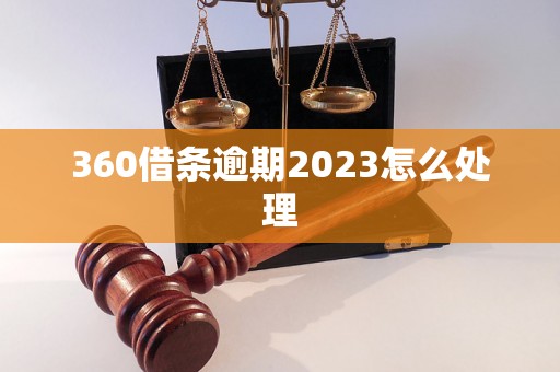 360借条逾期2023怎么处理