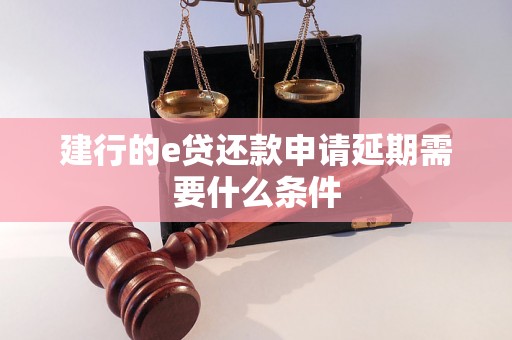 建行的e贷还款申请延期需要什么条件