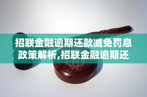 招联金融逾期还款减免罚息政策解析,招联金融逾期还款如何减免罚息