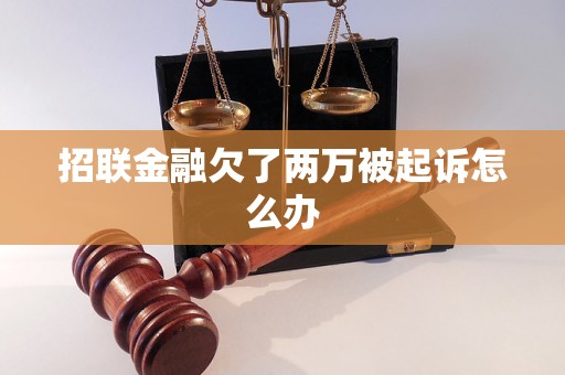 招联金融欠了两万被起诉怎么办