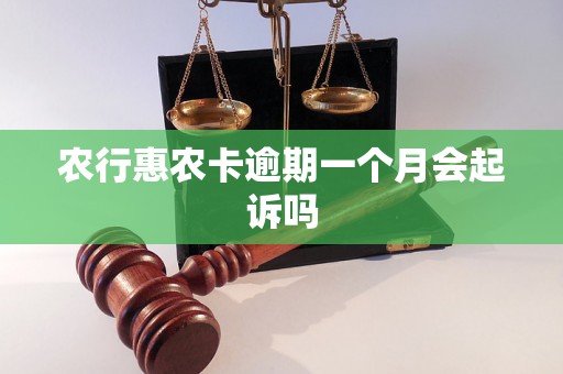 农行惠农卡逾期一个月会起诉吗