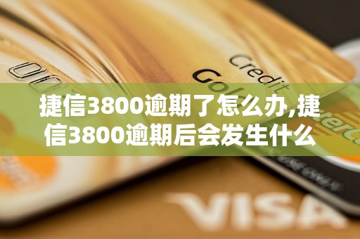 捷信3800逾期了怎么办,捷信3800逾期后会发生什么