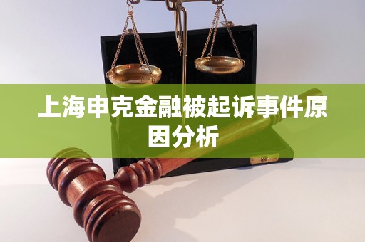 上海申克金融被起诉事件原因分析