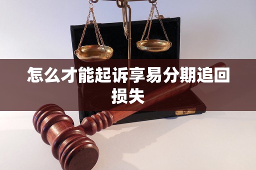 怎么才能起诉享易分期追回损失