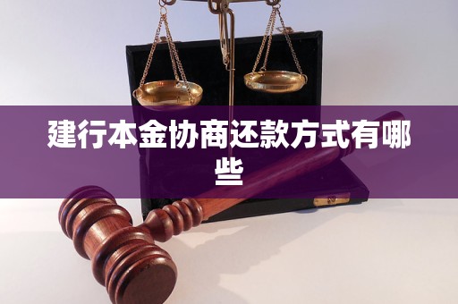 建行本金协商还款方式有哪些