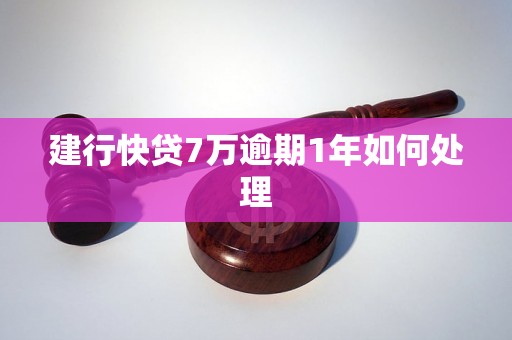 建行快贷7万逾期1年如何处理