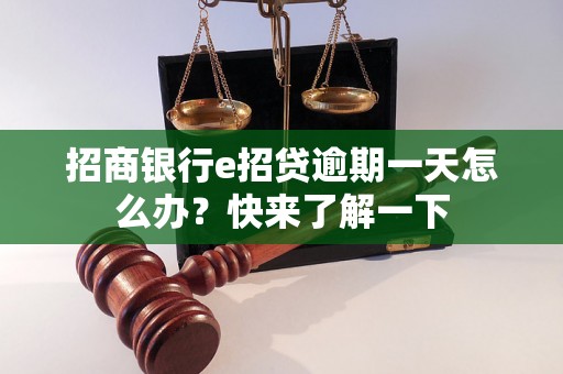 招商银行e招贷逾期一天怎么办？快来了解一下