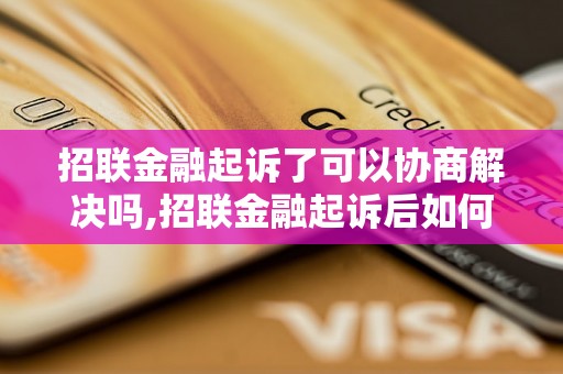 招联金融起诉了可以协商解决吗,招联金融起诉后如何进行协商