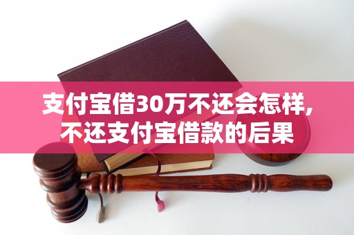 支付宝借30万不还会怎样,不还支付宝借款的后果